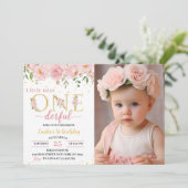 リトル恋しく思オネダーフルフローラ誕生日招待状 招待状 (スタンド正面)