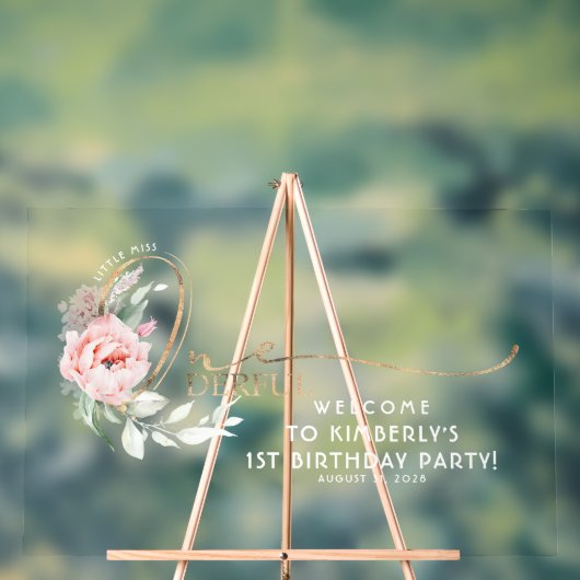 リトル恋しく思オネダーフルフローラ1st誕生日へようこそ アクリルサイン (ニュートラル)