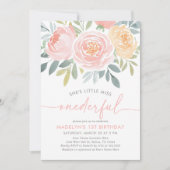 リトル恋しく思オネダーフルフローラ1st誕生日 招待状 (正面)