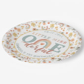 リトル恋しく思オネダーフルボホーレインボー誕生日紙 ペーパープレート (アングル)