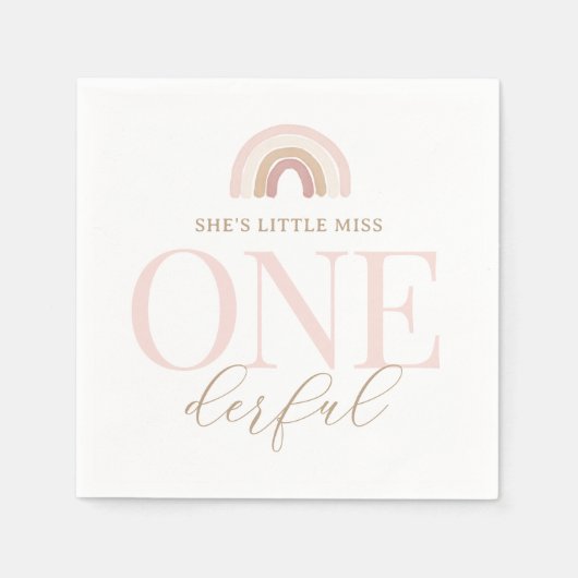 リトル恋しく思オネダーフルボホーレインボー誕生日 スタンダードカクテルナプキン (正面)