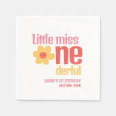 リトル恋しく思オネダーフルレトログルーヴィファースト誕生日 スタンダードカクテルナプキン (正面)