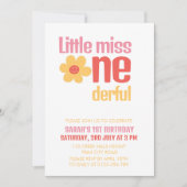 リトル恋しく思オネダーフルレトログルーヴィファースト誕生日 招待状 (正面)