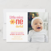 リトル恋しく思オネダーフルレトログルーヴィファースト誕生日 招待状 (正面)