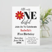 リトル恋しく思オネダーフル女の子1st誕生日 招待状 (スタンド正面)