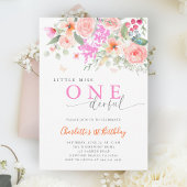 リトル恋しく思オネダーフル明るい女の子1st誕生日 招待状