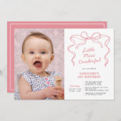 リトル恋しく思オネダーフル最初の誕生日 招待状 (正面/裏面)