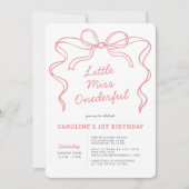 リトル恋しく思オネダーフル最初の誕生日 招待状 (正面)