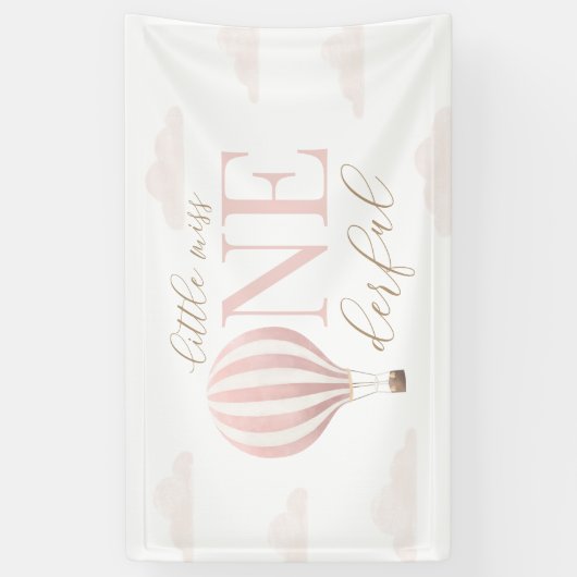 リトル恋しく思オネダーフル熱気球誕生日 横断幕 (縦)