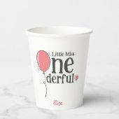 リトル恋しく思オネダーフル第1誕生日ピンクカスタム 紙コップ (正面)