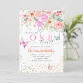 リトル恋しく思オネダーフル蝶ガール1st誕生日 招待状 (スタンド正面)