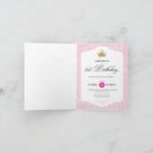 リトル恋しく思オネダーフル誕生日招待状 招待状 (内部)