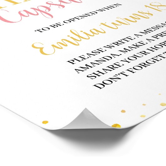 リトル恋しく思オネダーフル誕生日時間カプセルポスター ポスター (角)