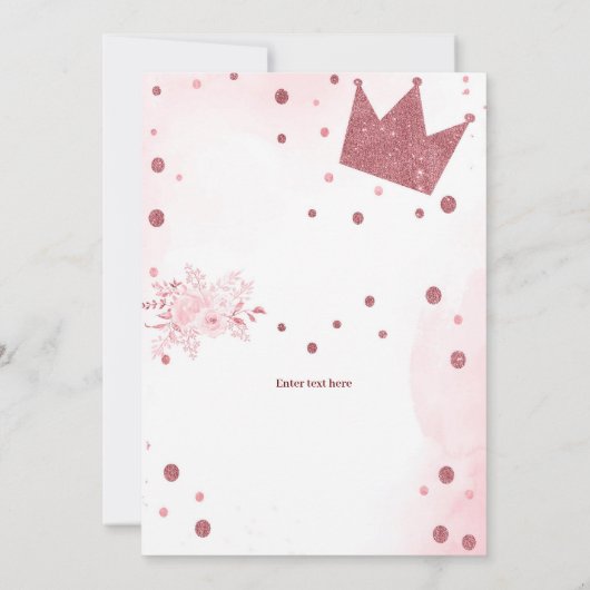 リトル恋しく思オネダーフル誕生日、1歳の誕生日 招待状 (裏面)