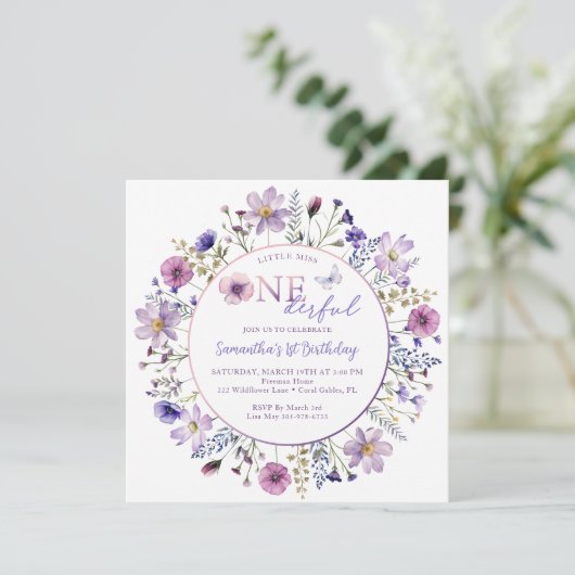 リトル恋しく思オネダーフル野花の誕生日 招待状 (スタンド正面)