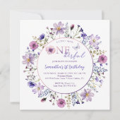 リトル恋しく思オネダーフル野花の誕生日 招待状 (正面)