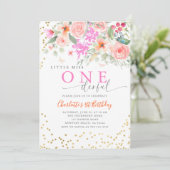 リトル恋しく思オネダーフル鮮やかガール1st誕生日 招待状 (スタンド正面)