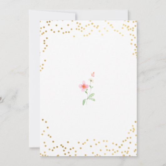 リトル恋しく思オネダーフル鮮やかガール1st誕生日 招待状 (裏面)