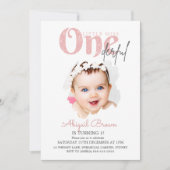 リトル恋しく思オネダーフル1歳の誕生日の招待 招待状 (正面)