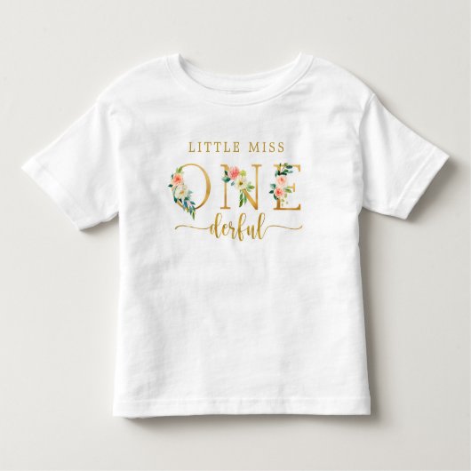 リトル恋しく思オネダーフル1歳の誕生日ガール トドラーTシャツ (正面)