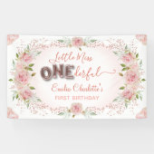 リトル恋しく思オネダーフル1歳の誕生日バナー 横断幕 (横)