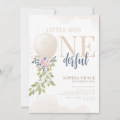 リトル恋しく思オネダーフル1歳の誕生日パーティー 招待状 (正面)