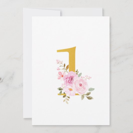 リトル恋しく思オネダーフル1歳の誕生日招待状ガール 招待状 (裏面)