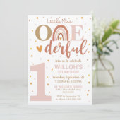 リトル恋しく思オネダーフル1歳の誕生日招待状ボホ 招待状 (スタンド正面)