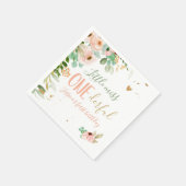 リトル恋しく思オネダーフル1stバースデーガールフローラ スタンダードカクテルナプキン (角)