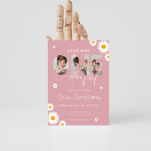 リトル恋しく思オネダーフル1st誕生日3写真デイジー 招待状