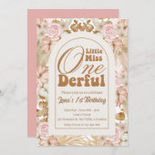 リトル恋しく思オネダーフルBoho誕生日 招待状 (正面/裏面)