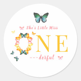 リトル恋しく思オネダーフルBoho Butterfly 1st誕生日 ラウンドシール