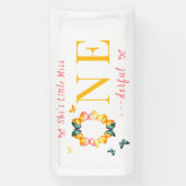 リトル恋しく思オネダーフルBoho Butterfly 1st誕生日 横断幕 (縦)