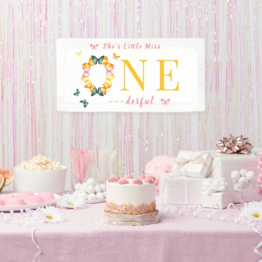 リトル恋しく思オネダーフルBoho Butterfly 1st誕生日 横断幕 (パーティー)