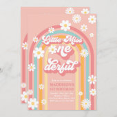 リトル恋しく思オネダーフルGroovy Rainbow 1st誕生日 招待状 (正面/裏面)