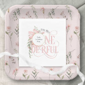 リトル恋しく思オネダーランドワイルドフラワー1st誕生日 スタンダードランチョンナプキン