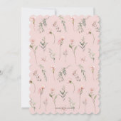 リトル恋しく思オネダーランド1歳の誕生日ワイルドフラワー 招待状 (裏面)