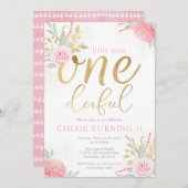 リトル恋しく思オ・ダーフルフローラ誕生日招待状 招待状 (正面/裏面)