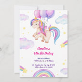 リトル恋しく思ススタナーピンク誕生日招待状 招待状 (正面)