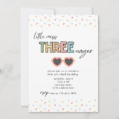 リトル恋しく思スレエンガーの3番目の誕生日招待状 招待状 (正面)