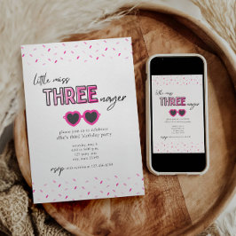 リトル恋しく思スレエンガーの3番目の誕生日招待状 招待状