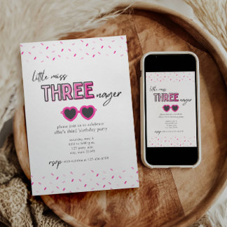 リトル恋しく思スレエンガーの3番目の誕生日招待状 招待状