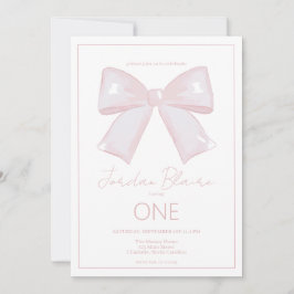 リトル恋しく思スワンダリーピンク1st第1誕生日 招待状