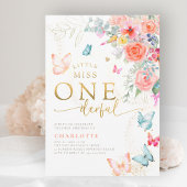 リトル恋しく思ババタフライガール1st誕生日パーティー 招待状