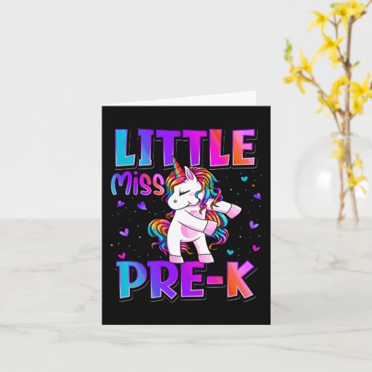 リトル恋しく思プレKユニコーン新学期女子 カード (黄色い花)