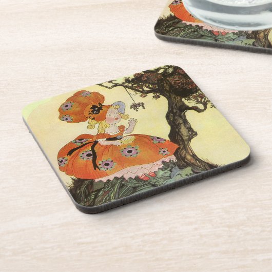 リトル恋しく思マフェット&スパイダーマザーグースヴィンテージ コースター (左側)