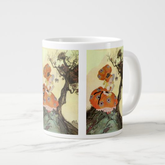 リトル恋しく思マフェット&スパイダーマザーグースヴィンテージ ジャンボコーヒーマグカップ (正面右)