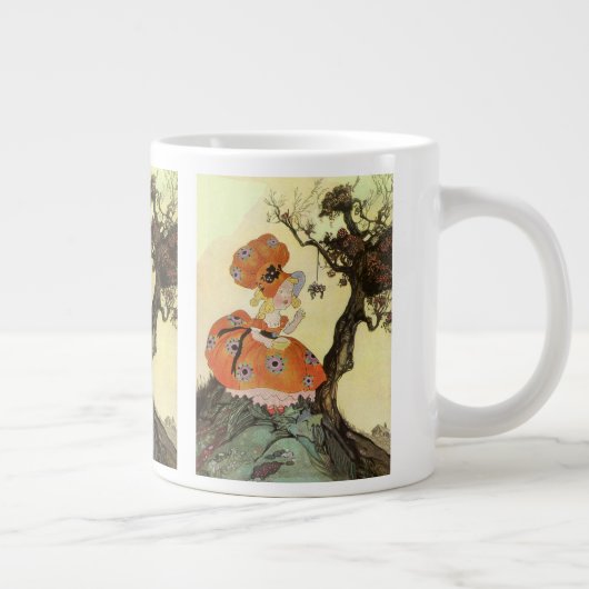 リトル恋しく思マフェット&スパイダーマザーグースヴィンテージ ジャンボコーヒーマグカップ (右)