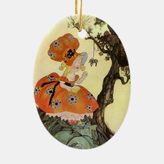 リトル恋しく思マフェット&スパイダーマザーグースヴィンテージ セラミックオーナメント (裏面)