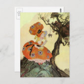 リトル恋しく思マフェット&スパイダーマザーグースヴィンテージ ポストカード (正面/裏面)